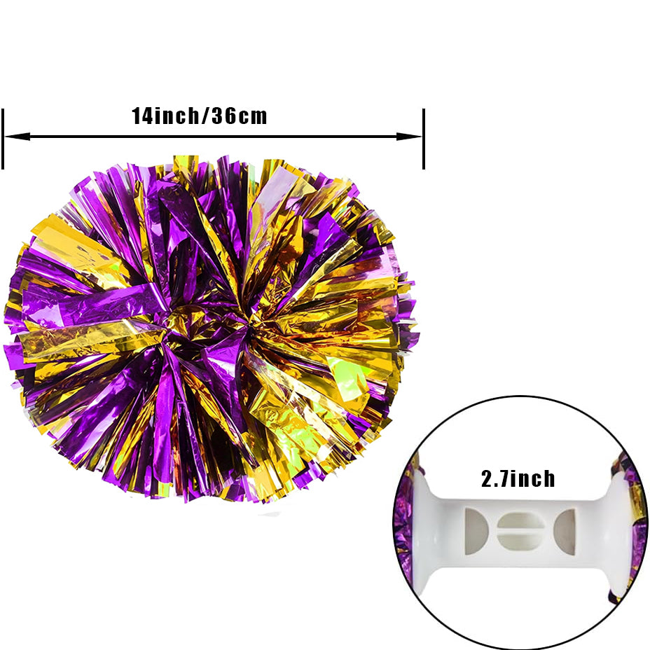 6'' Rainbow Cheer Pom Poms 2PCS